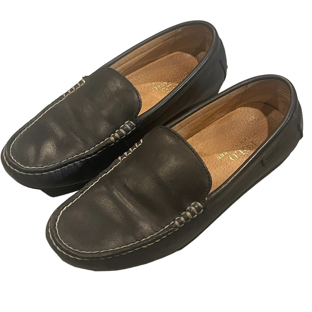 Polo Ralph Lauren Men's Woodley Driver Slip-On Loafer Black Leather